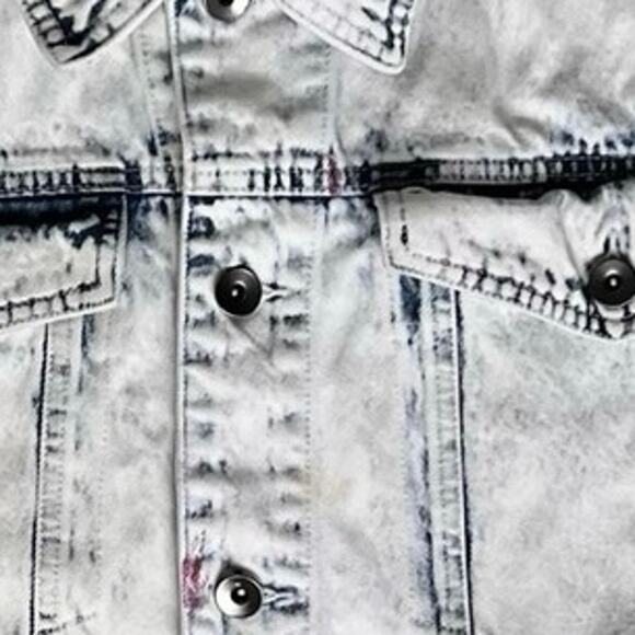 Y2k Acid Wash Jean Jacket Medium Casual Versatile Distressed 90s Upcycle It READ - Picture 14 of 14